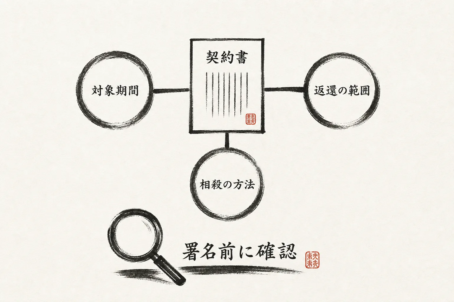 契約前に確認する3点の図解