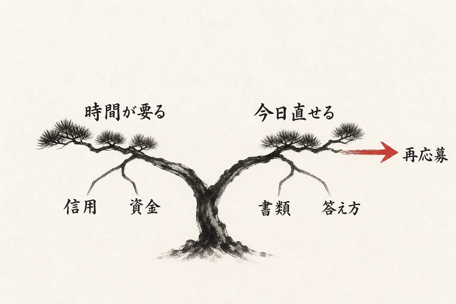 落選理由を直せる速さで分ける分類図