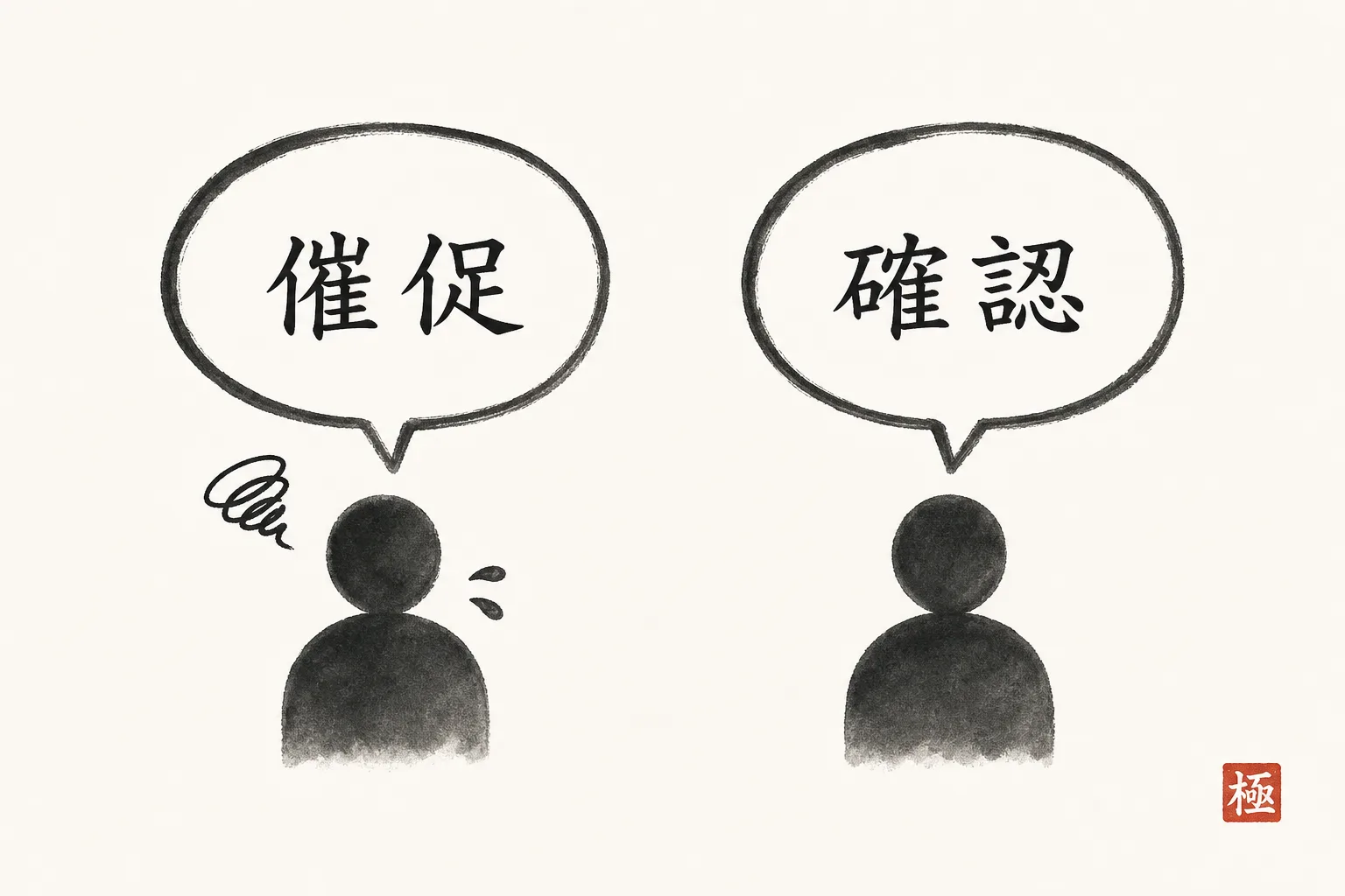 同じ連絡でも文面次第で印象が変わることを示す比較図