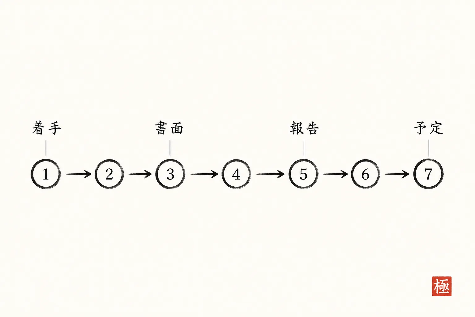 契約後1〜7日目にやることを順番に示すタイムライン図