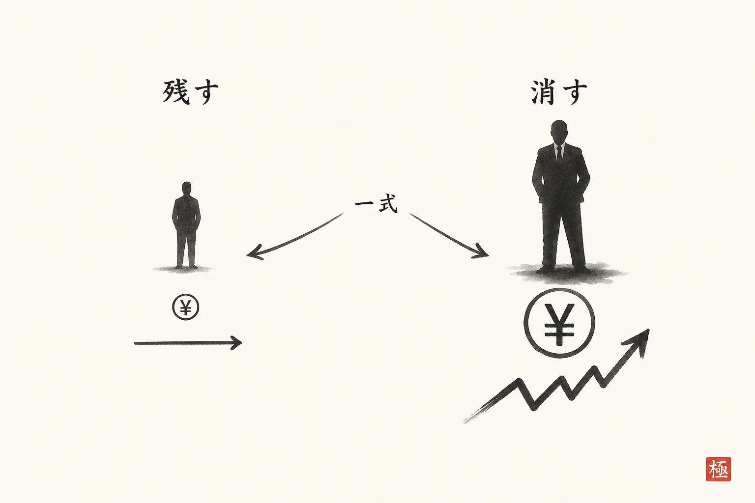 残していい一式行と残してはだめな一式行を仕分ける対比図