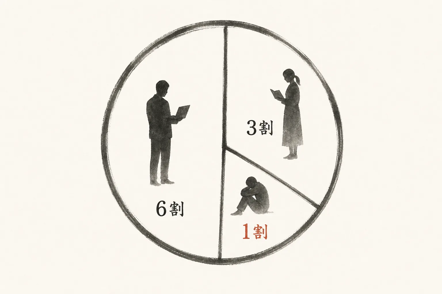 日本人の体質をアルコール分解力別に分けた比率図解