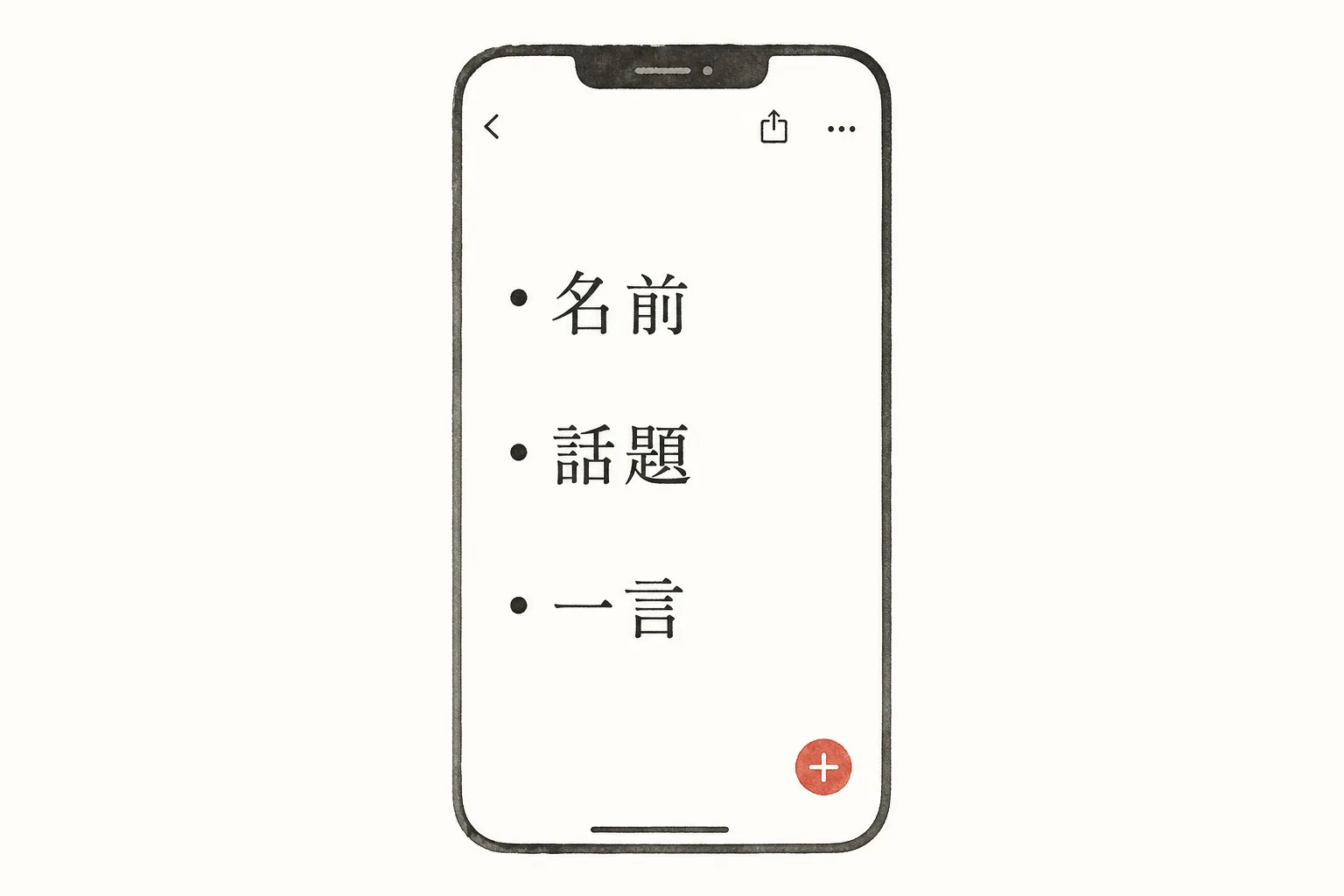 会食後にメモする3項目を示した図解