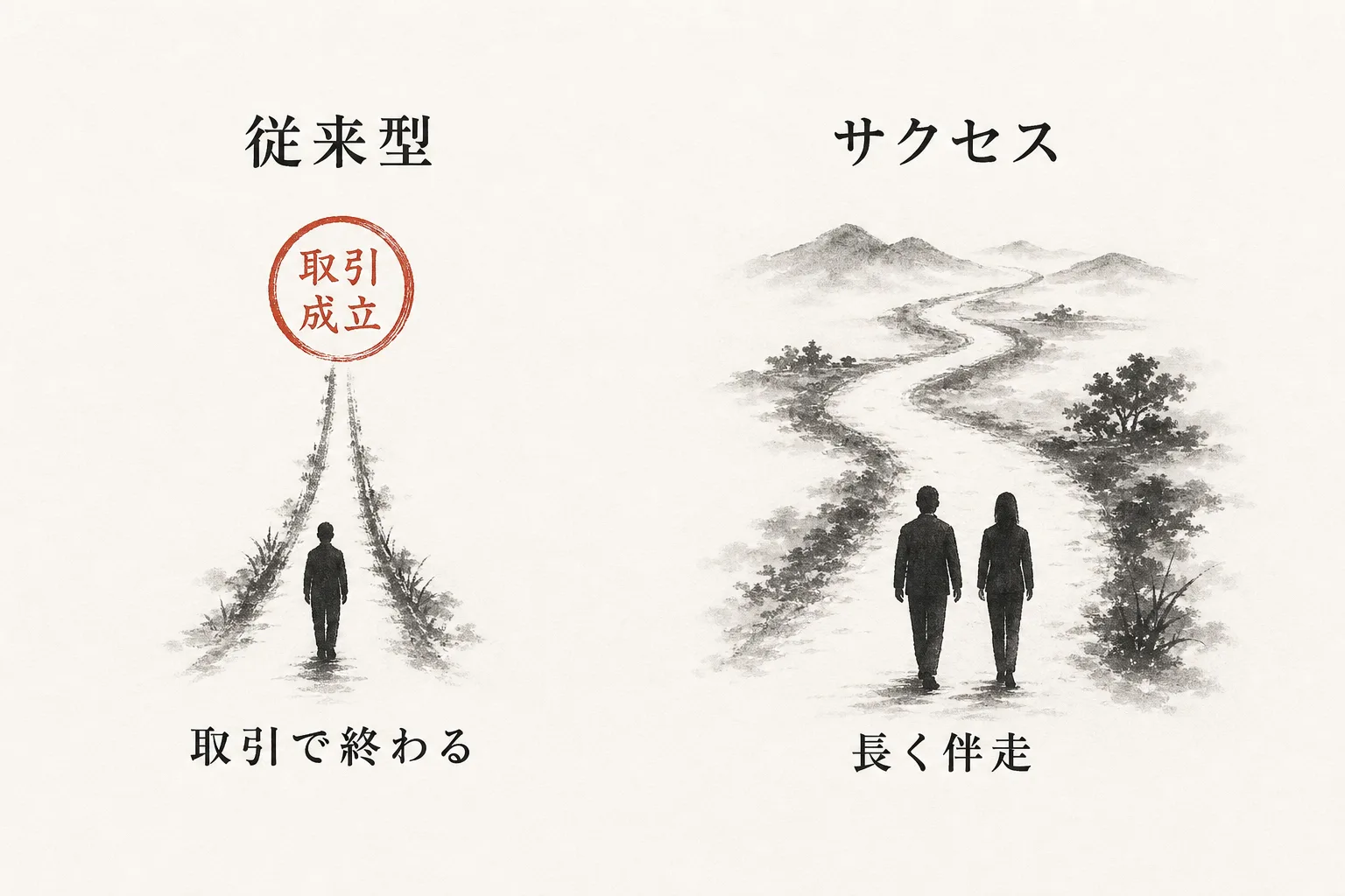 従来型とパートナーサクセスの重点比較図