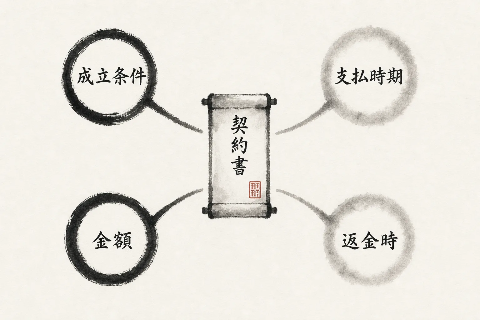 支払い条件がズレやすい4つの論点の図解