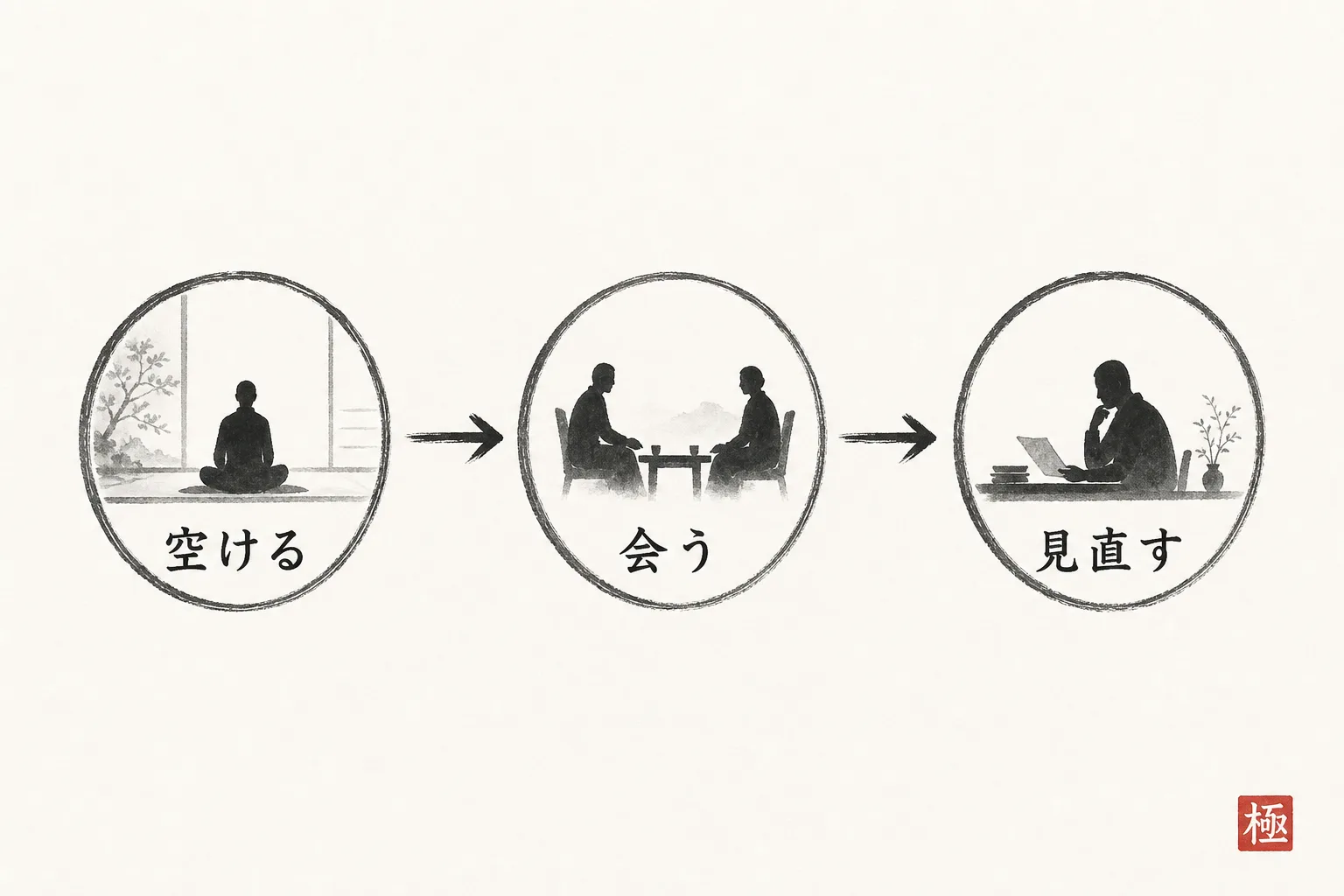 下請けを続けながら直接依頼を増やす3段階の移行手順を示す図