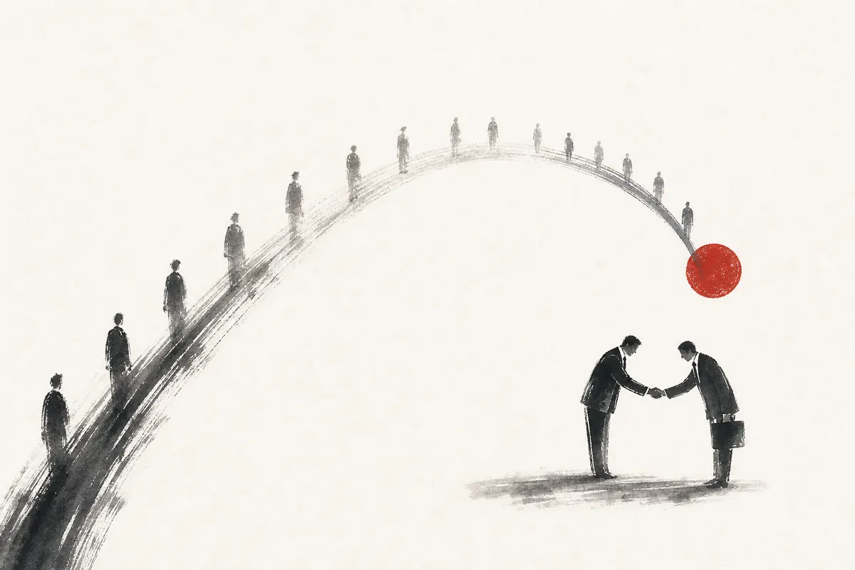 200件まわって1件のイメージイラスト