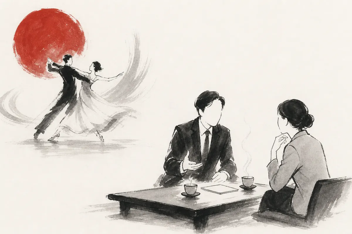 ダンス教室の集客｜体験レッスンのあとに、続けるかどうかをその場で話すのイメージイラスト