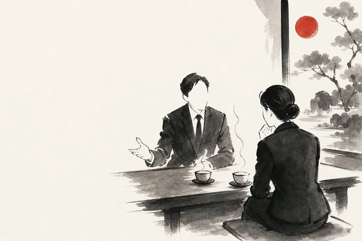会食のお店選びの基準｜商談向き・接待向きの違いのイメージイラスト