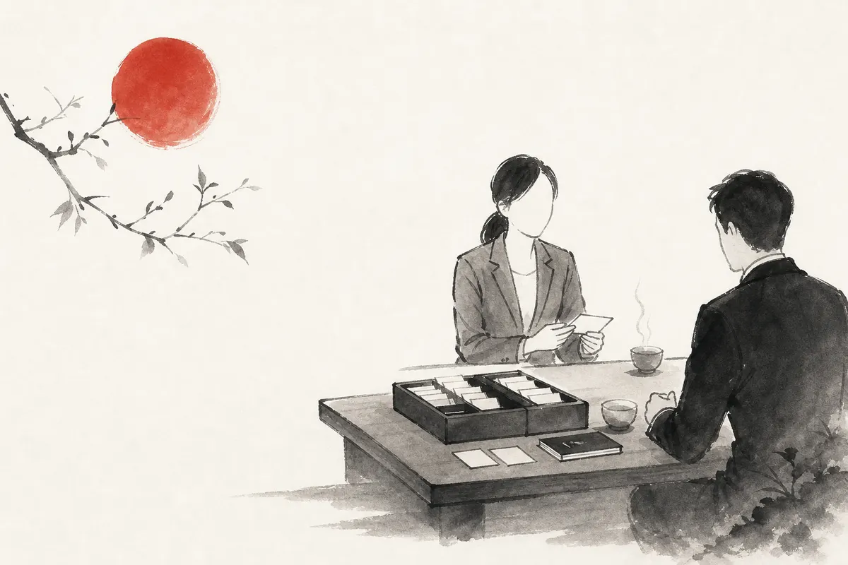 もらった名刺をその日のうちに仕分けする手順のイメージイラスト