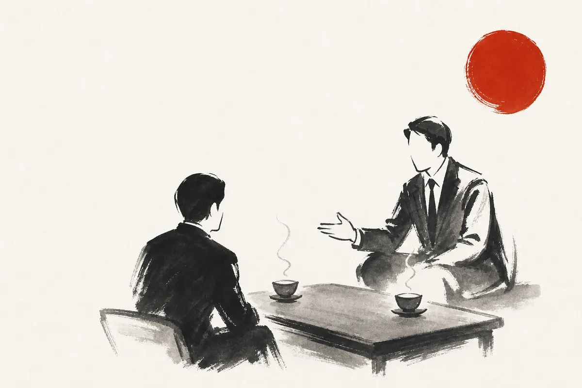 対面商談での聞き方の基本｜話しすぎない営業のコツのイメージイラスト